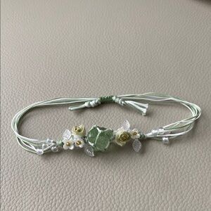 Elegant Green Floral Bracelet
